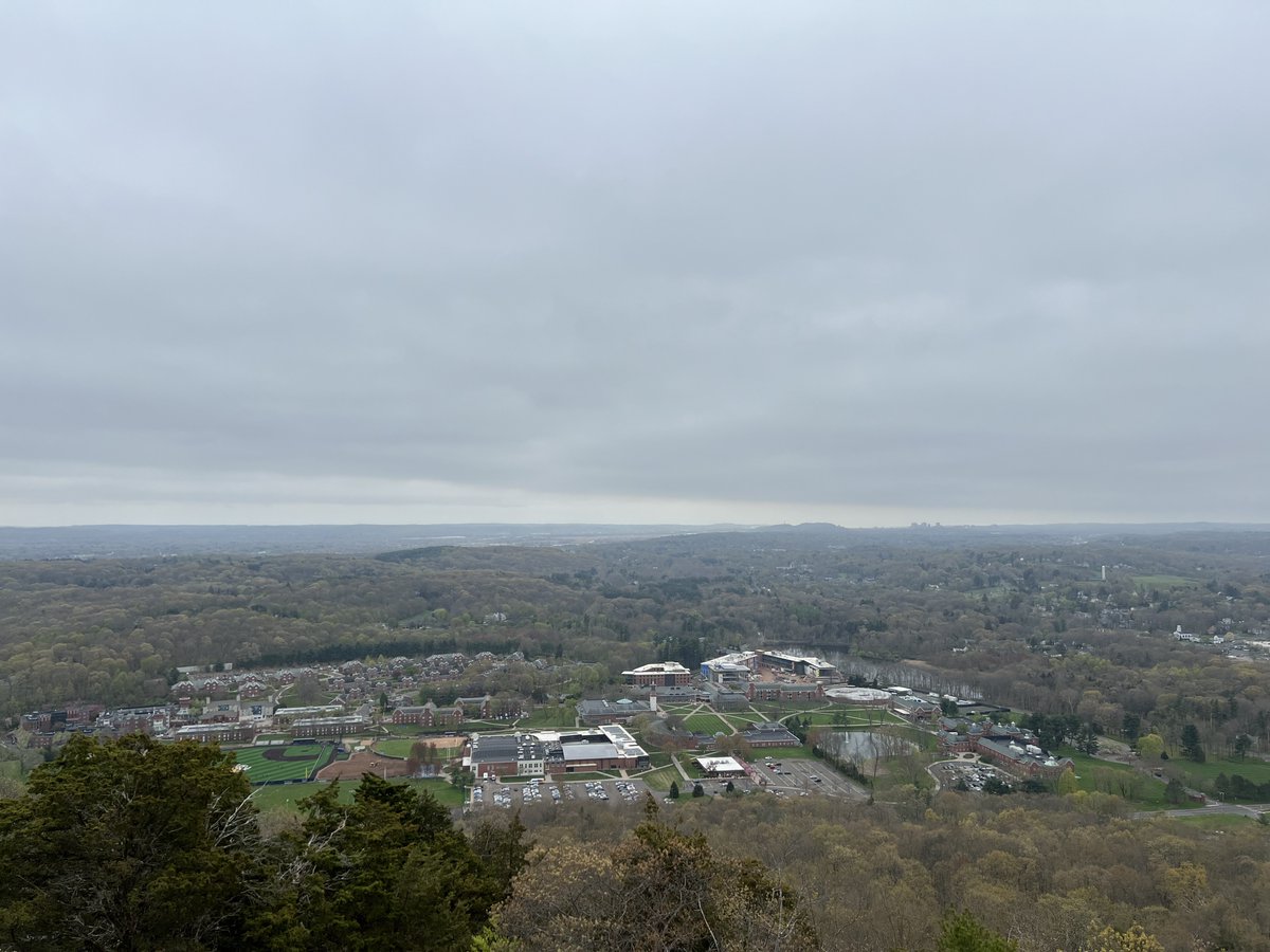 .@QuinnipiacU campus looking lovely from Sleeping Giant despite the overcast skies @hikethegiant