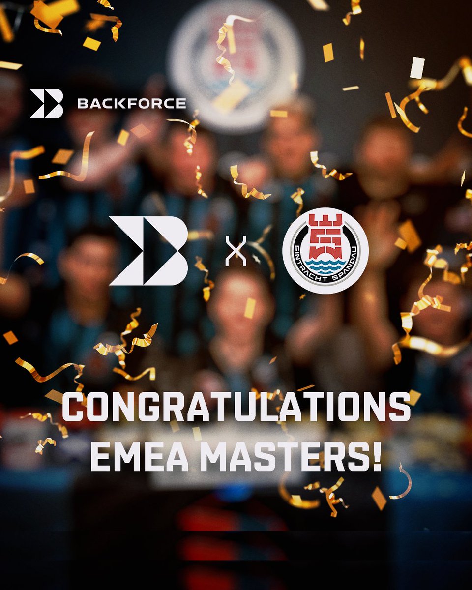 Backforce (@backforce_gg) on Twitter photo Congratulations to <a href="/EinSpandau/">Eintracht Spandau</a> on their well-deserved victory at the EMEA Masters! Today we saw what had already become apparent over the past weeks and months. A really exciting development! We are really proud to be your partner! 👏👏👏👏 Congratulations to <a href="/EinSpandau/">Eintracht Spandau</a> on their well-deserved victory at the EMEA Masters! Today we saw what had already become apparent over the past weeks and months. A really exciting development! We are really proud to be your partner! 👏👏👏👏