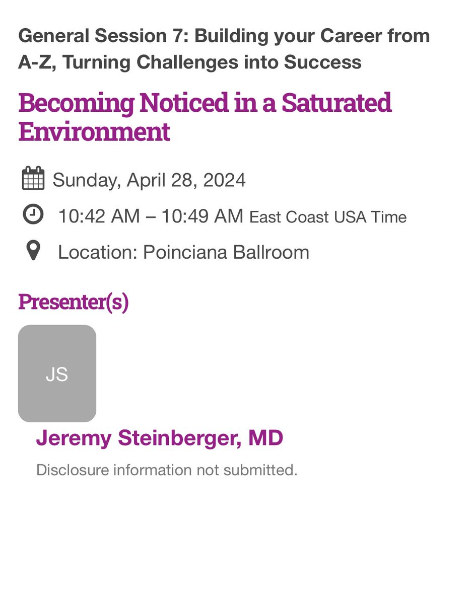 Summary of my talk “How to get noticed in a saturated environment” like NYC: 
1. Good indications and good outcomes
2. Collaborate 
3. Find a niche
#spinesurgery <a href="/ISASSorg/">ISASS</a> #isass TY ISASS for an amazing meeting