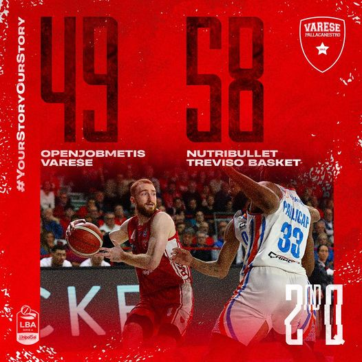 PallVarese's tweet photo. Treviso avanti dopo 20’ di gioco. Forza ragazzi💪
#VarTre #NoiSiamoVarese #YourStoryOurStory https://t.co/GakXg8xifO