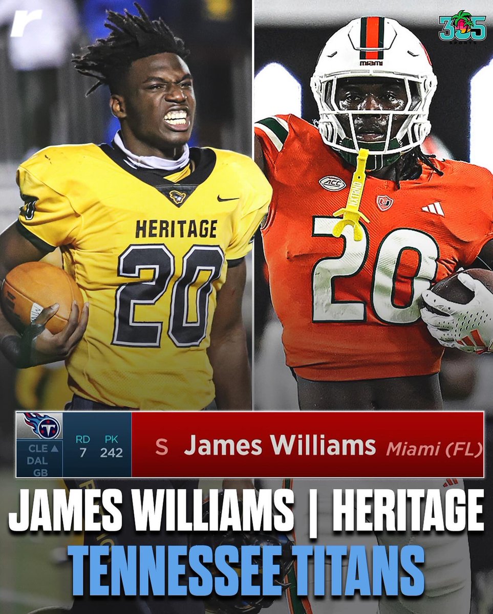 Former five-star safety James Williams was selected by the Tennessee Titans in the seventh round of the NFL Draft. “I can fit in anything on any team.' miami.rivals.com/news/james-wil…
