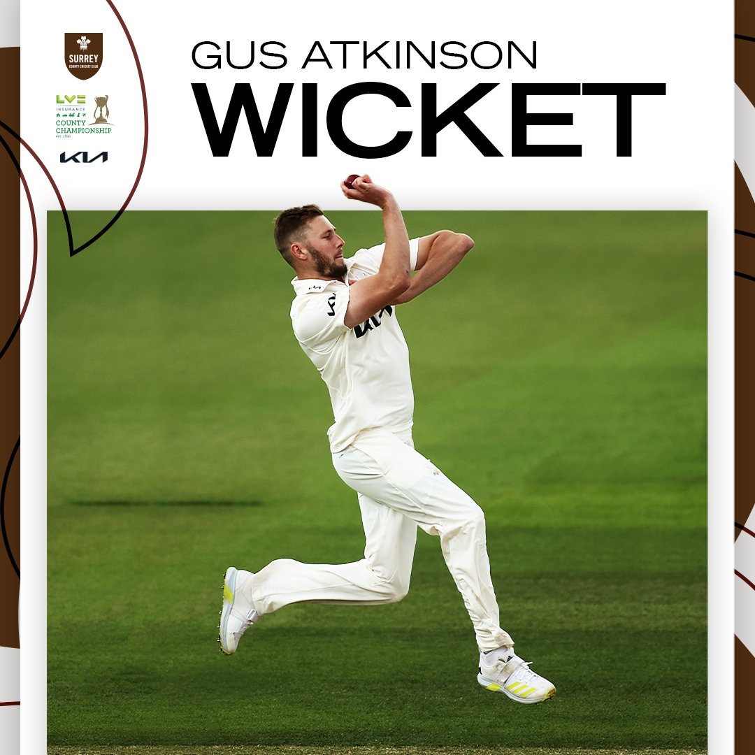 WICKET! Gus Atkinson strikes and that is the end of Tom Prest, he's had a couple of lives but he goes this time. A full delivery is nicked to slip where Pope takes a simple catch. 🤎 | #SurreyCricket