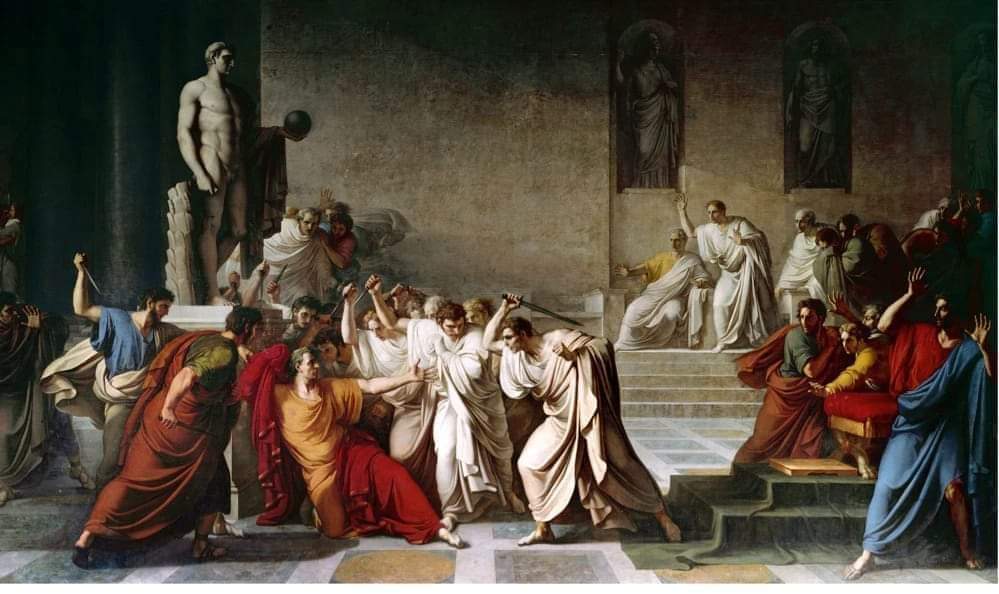 'La mort de Cèsar' or 'The Death of Julius Caesar' is an 1806 AD, painting by Vincenzo Camuccini depicting the assassination of Julius Caesar.

Caesar was assassinated by a group of senators on the Ides of March (15 March) of 44 BC during a meeting of the Senate at the Curia of…