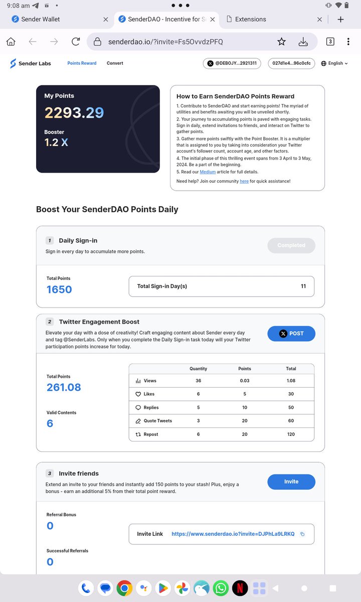 SahilKh86985359's tweet image. Uncovered a new alpha recently @SenderLabs Hopeful for rewards
@SenderLabs
Joine airdrop and earn point  #SenderLab #SenderWallet #SenderLabDAO #Binance   📷 #Airdrops #near #SenderWallet