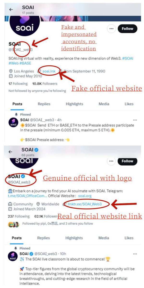 Dear Members of the SOAI Community, Our official team has recently discovered a serious incident: some individuals have been using the name of SOAI to create false presale information and have been posting it on our official website and Twitter. Such actions seriously infringe…