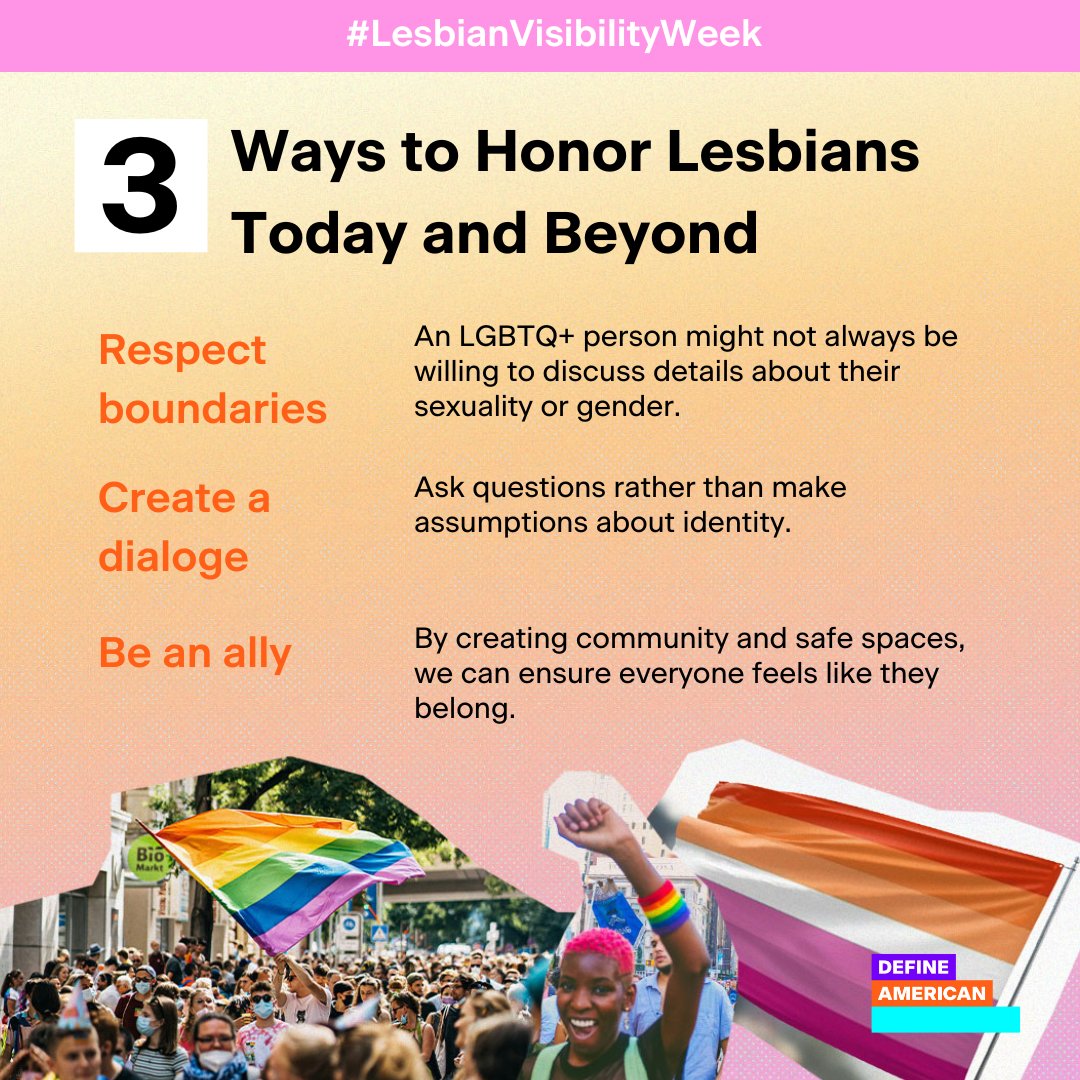 #LesbianVisibilityWeek aims to celebrate lesbians and show solidarity with the community. To wrap up the week, we're sharing a few tips on how to honor lesbians this week and beyond 👩‍❤️‍💋‍👩🏳️‍🌈 Let us know how you celebrated this week in the comments ⤵️ 🤩