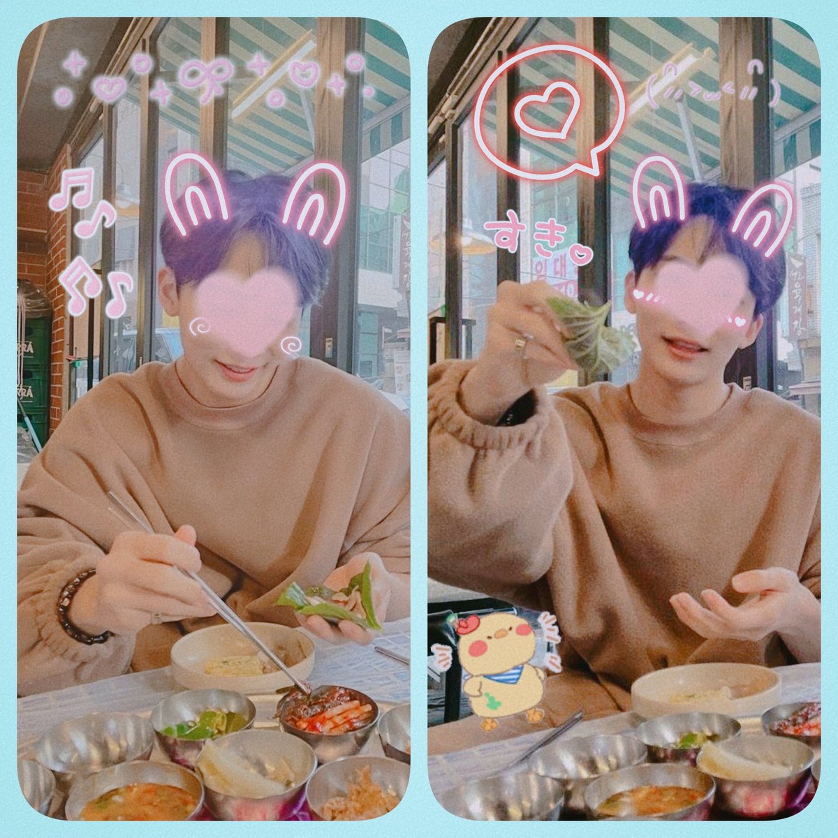 good morning! here are pictures from yesterday 😋 so... i may or may not have accidentally run into thomas lul..... so im distracting him with food!!!! 
( • ᴗ - ) ✧
おはよう～ 昨日の写真だ！😋 偶然トウに出くわしたから、彼に食べ物で気を紛らわせたいんだ... 笑