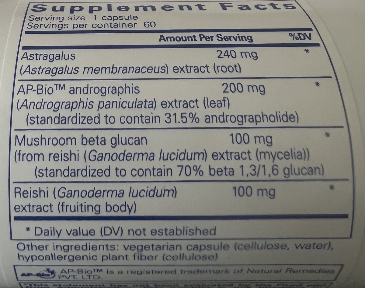 Has any of my VaxInjured trialed this yet? 

Thoughts please if you have..

| Innate immune support | 
By : Pure Encapsulations 

To promote a healthy cellular immune response to support innate immunity

•Astragalus 240 mg
•AP-Bio andropkgraphis 200 mg
•Mushroom Beta Glucan…