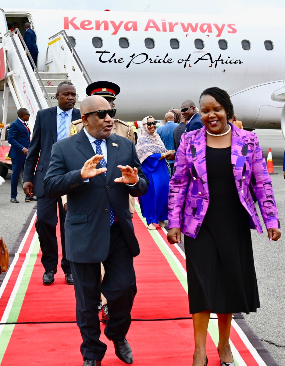 Presidents Hassan Sheikh Mohamud (Somalia), Évariste Ndayishimiye (Burundi), Mohamed Ould Ghazouani (Mauritania), Azali Assoumani (Comoros) arrive in Kenya ahead of the International Development Association for the African Heads of State Summit scheduled for tomorrow