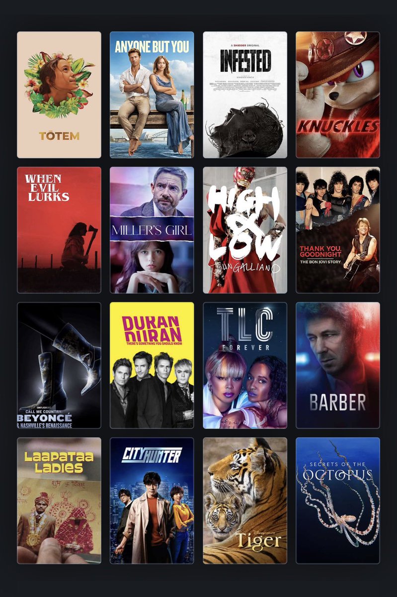 Here is a recap of some of the titles that were recently added to streaming in case you missed any of the posts. You can scroll down on the profile page to find what services they are on & more info about them. #Totem #AnyoneButYou #Infested #Knuckles #WhenEvilLurks #FilmTwitter