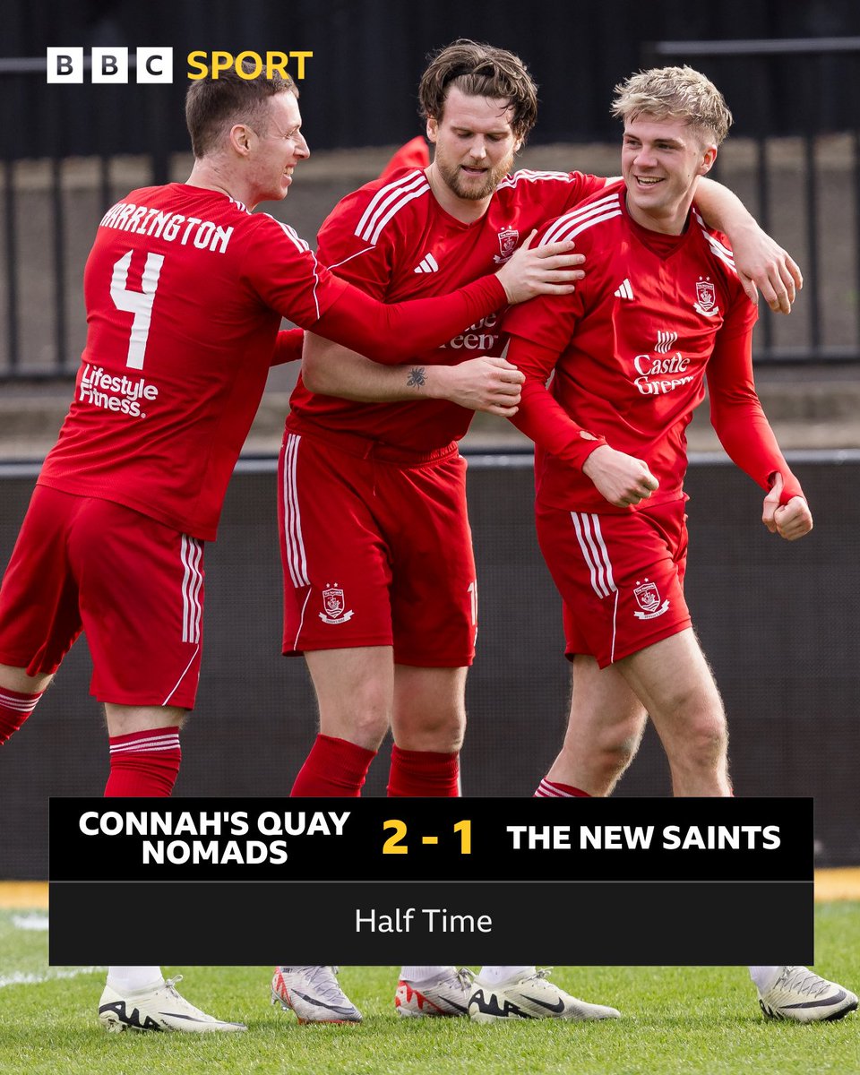 HT! Connah's Quay Nomads lead at the break in the Welsh Cup Final ⚽️ #BBCFootball
