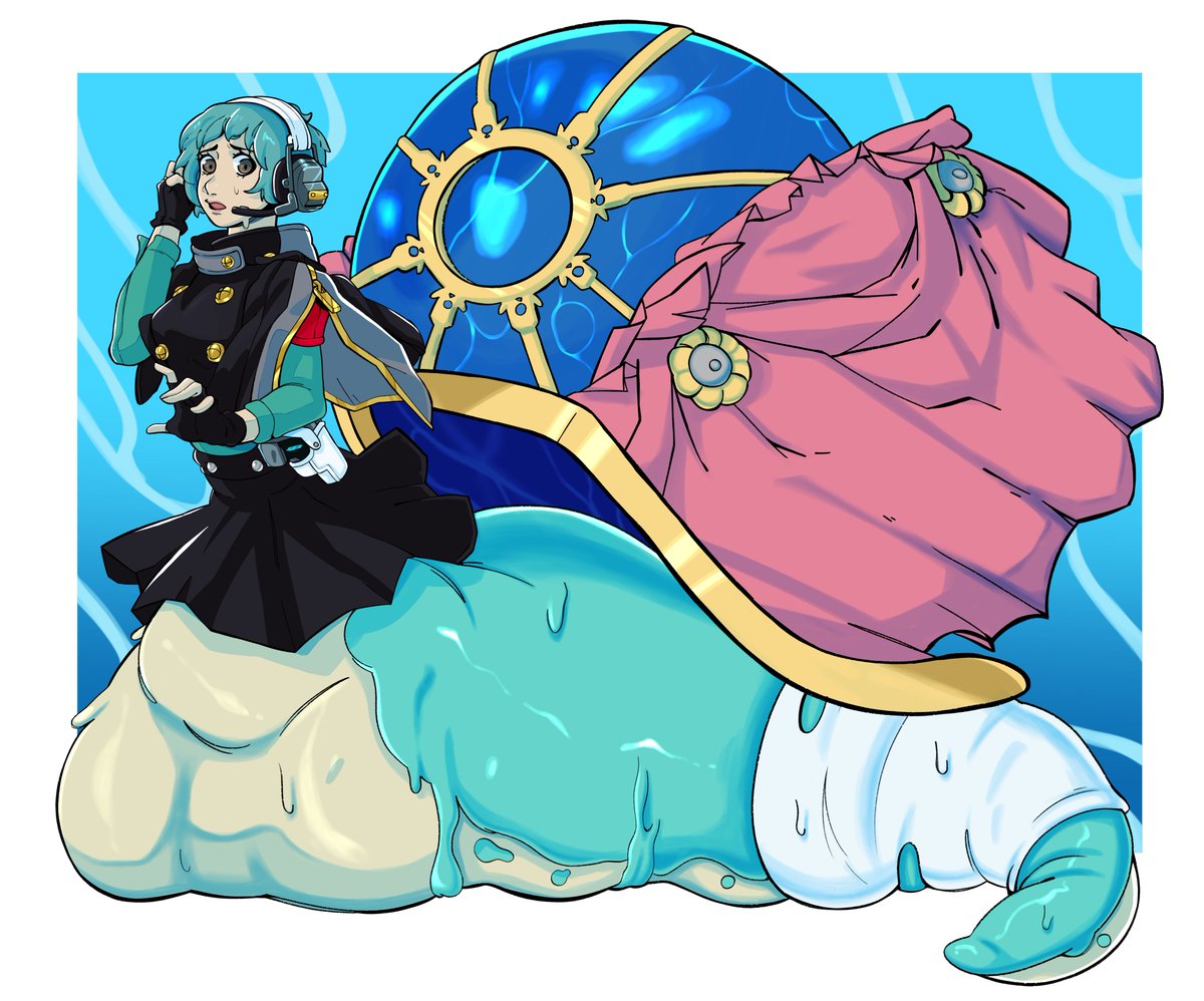 Fuuka slug. Drawn by @/smuglady2. One of my other friends had the idea to use Lucia as her shell, and I liked it so I got it as an alt

#fuukayamagishi #persona3 #persona3reload #monstergirl #slugtaur #tf