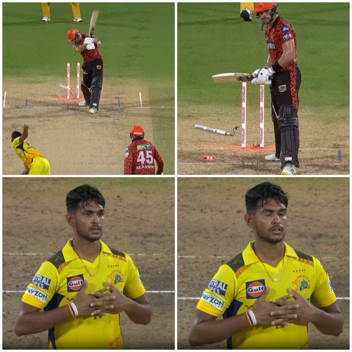 අම්බෝ මතීශ 😮😮🤩🤩 ඒ බෝලේ 🏏 #CSKvsSRH #IPL2024