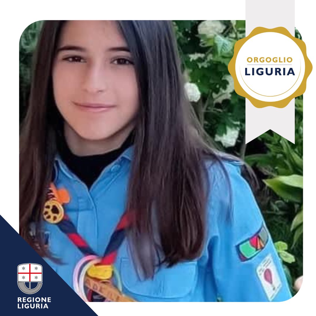 Adele Ricci, 12 anni di Ameglia, è stata nominata dal Presidente Mattarella tra gli Alfieri della Repubblica. Una giovane scout che con generoso impegno si è dedica nel suo gruppo scout a un compagno in difficoltà, senza farlo mai sentire solo. Complimenti Adele👏🏻#OrgoglioLiguria