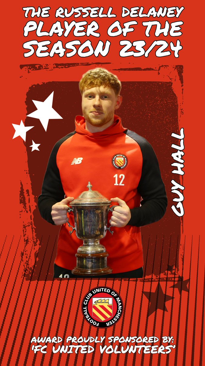 The Russell Delaney Men's Player of the Year 23/24 was voted for via a poll by the fans and you chose <a href="/GuyHall3/">Guy Hall</a> 

Congratulations Guy 👏👏
