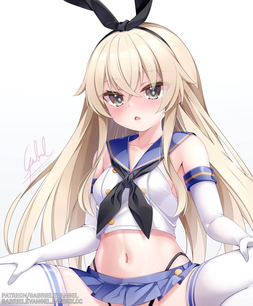 a supporter's free request~
Shimakaze Kancolle cnuuy uoh~😭😭
i love her design except her striped thighs , so i changed it to simple white one 'w')
#艦これ #島風
