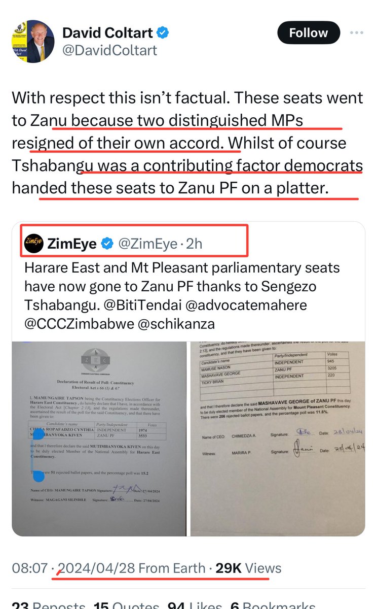 ‘If my opponents are fighting, I just laugh 😆 😅😅” … said President @edmnangagwa recently. Folks always blame ZANU PF for the mess in the opposition. Here are three Opposition Honchos tearing each other in public, is it ZANU PF?? According to @hwendec & @DavidColtart…