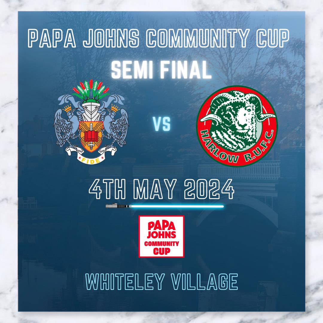 🏆CUP SEMI-FINAL🏆 1st XV 🗓️ | 04.05.24 🏆 | Papa Johns Cup (Semi Final) 🆚 | Harlow ⏰ | KO: 15.00pm 📍 | [HOME] - KT12 4EJ We are 80 minutes from another National Final. PLEASE get down to HQ on Saturday and pack the touchlines 👏 May the 4th be Red White and Blue ❤️🤍💙