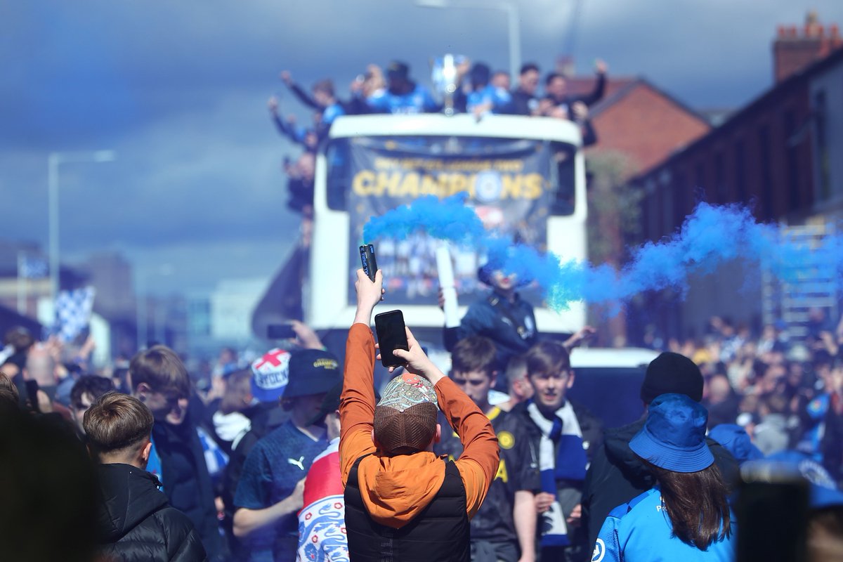 Another truly special day 😍 For one last time this season, thank you for your incredible support all year long 💙 We'll see you all in League One 🔜 #StockportCounty