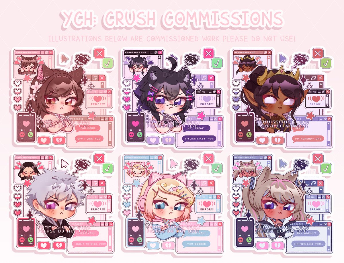 🎀💌 YCH: CRUSH ┊ 1ST BATCH💌🎀 Thank you so much for commissioning! 🤗🤍