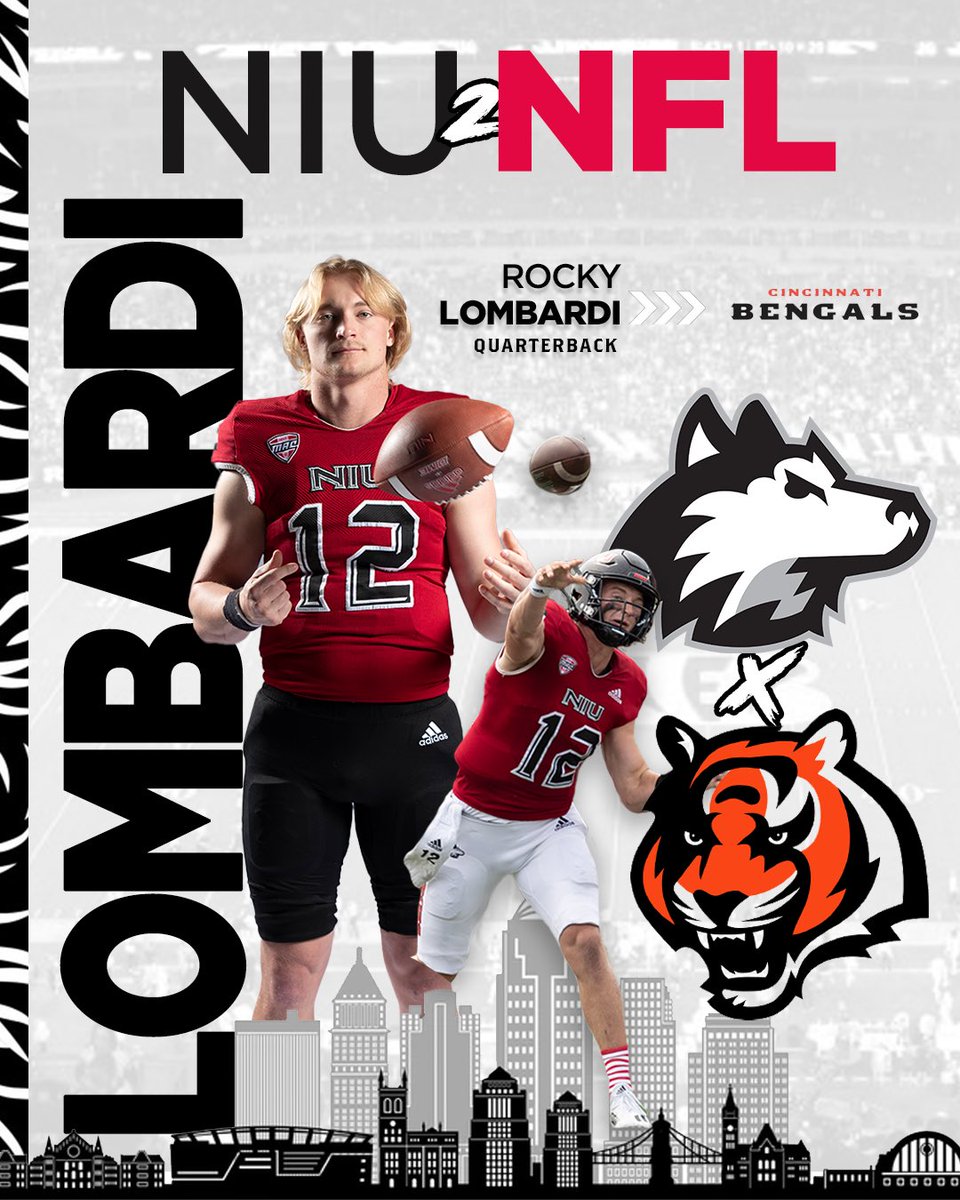 Who Dey got a good one!! 🦴🐅 Congratulations to the newest member of the @Bengals @rocky_lombardi!! #NIU2NFL | #TheHardWay 🤘🏽🐾