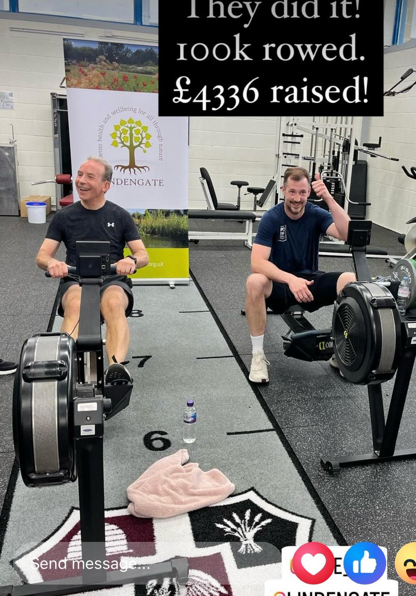 Well done to Mr Manley and his team who rowed 101 kms as a team, raising money for Lindengate Charity, who promote better health and wellbeing to everyone, through nature. @joe_prostart justgiving.com/page/teamrow-1…