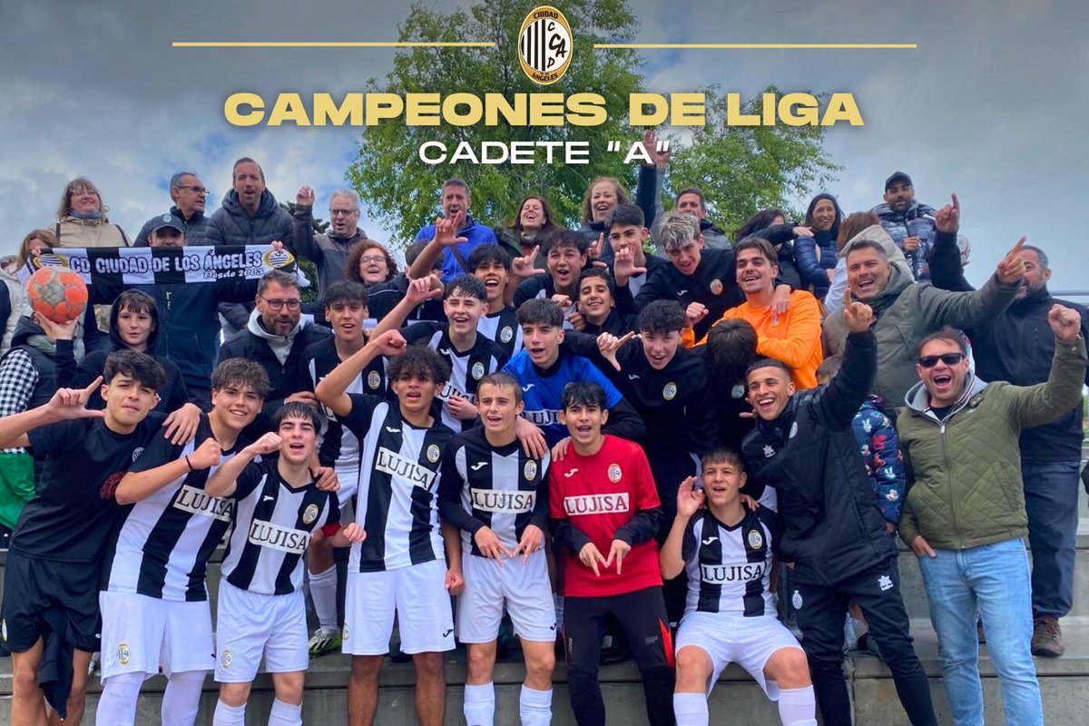 123Ciudad's tweet photo. 🏆 ¡¡CADETE “A” CAMPEÓN DE LIGA!! 🏆

✅ Tras la victoria en el día de ayer, nuestro Cadete “A” se proclama campeón de liga a falta de 2 jornadas.

🤍 !ENHORABUENA EQUIPO y FAMILIAS! 🖤

#UnaManeraDeSer https://t.co/74BxWdGPuQ
