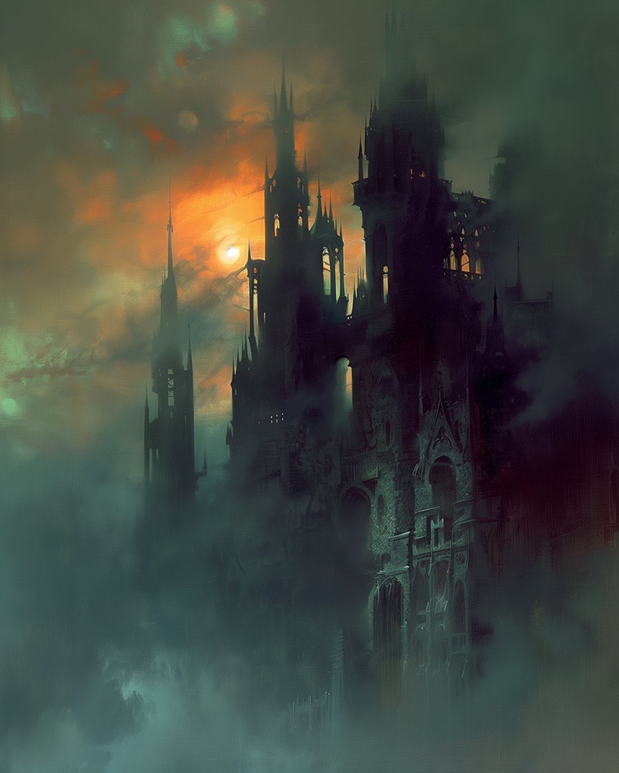 Twilight over the Forgotten Cathedral

-

#dracula #darkacademia #darkaesthetic #castle #cathedral #midjourney #aiartcommunity #horrorart #darkart #occultart #oilpaint #gothart #aiart #darkpainting #paranormal #midjourneyart #gothicpainting #painting #darkart