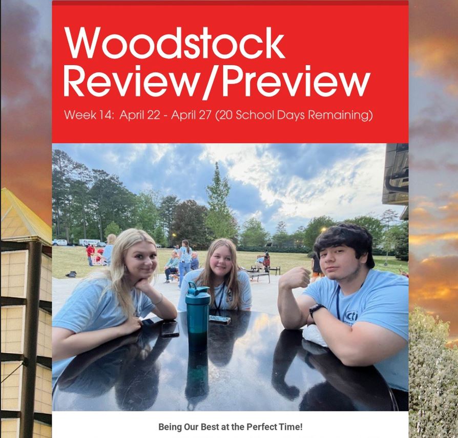 20 school days remaining (ONLY 13 if you are a Senior), so STAY INFORMED about everything happening at WHS. The Woodstock Review/Preview from Week 14 (4/22 - 4/27) can help! See what’s been happening and look ahead to Week 15 (4/29 – 5/4): smore.com/n/td9fk #1Woodstock