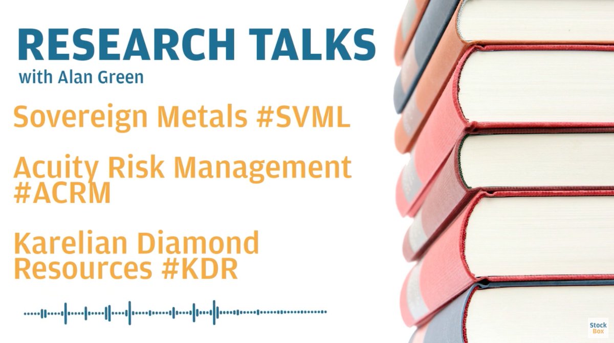 On this week's @StockBoxMedia #researchtalks @Alan__Green @BrandMultiComms discusses: ✅ @sovereignmetals #SVML ✅ @acuityrm #ACRM ✅ @KarelianDRplc #KDR #malawi #rutile #graphite #mining #finland #Diamonds #kimberlite #compliance #riskmanagement Listen: