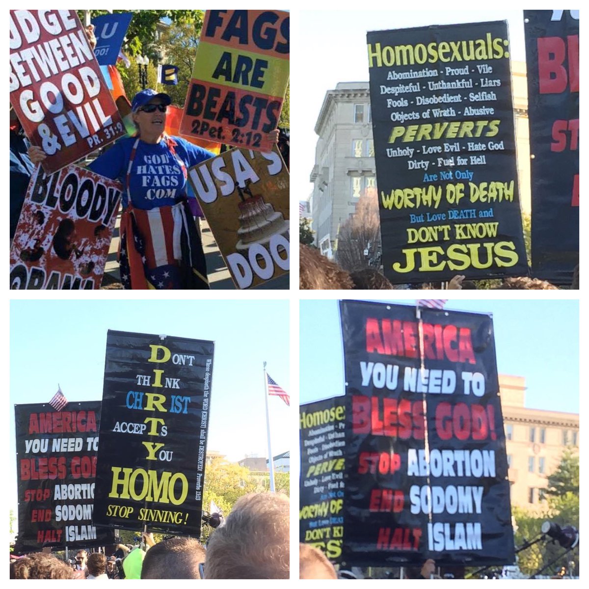 Nine years ago today, I was at the U.S. Supreme Court for the Marriage Equality arguments. These are a few of the pics that I took of anti-LGB protesters before I went into the court, including Shirley Phelps from Westboro. I experienced almost 30 years of violent & extreme…