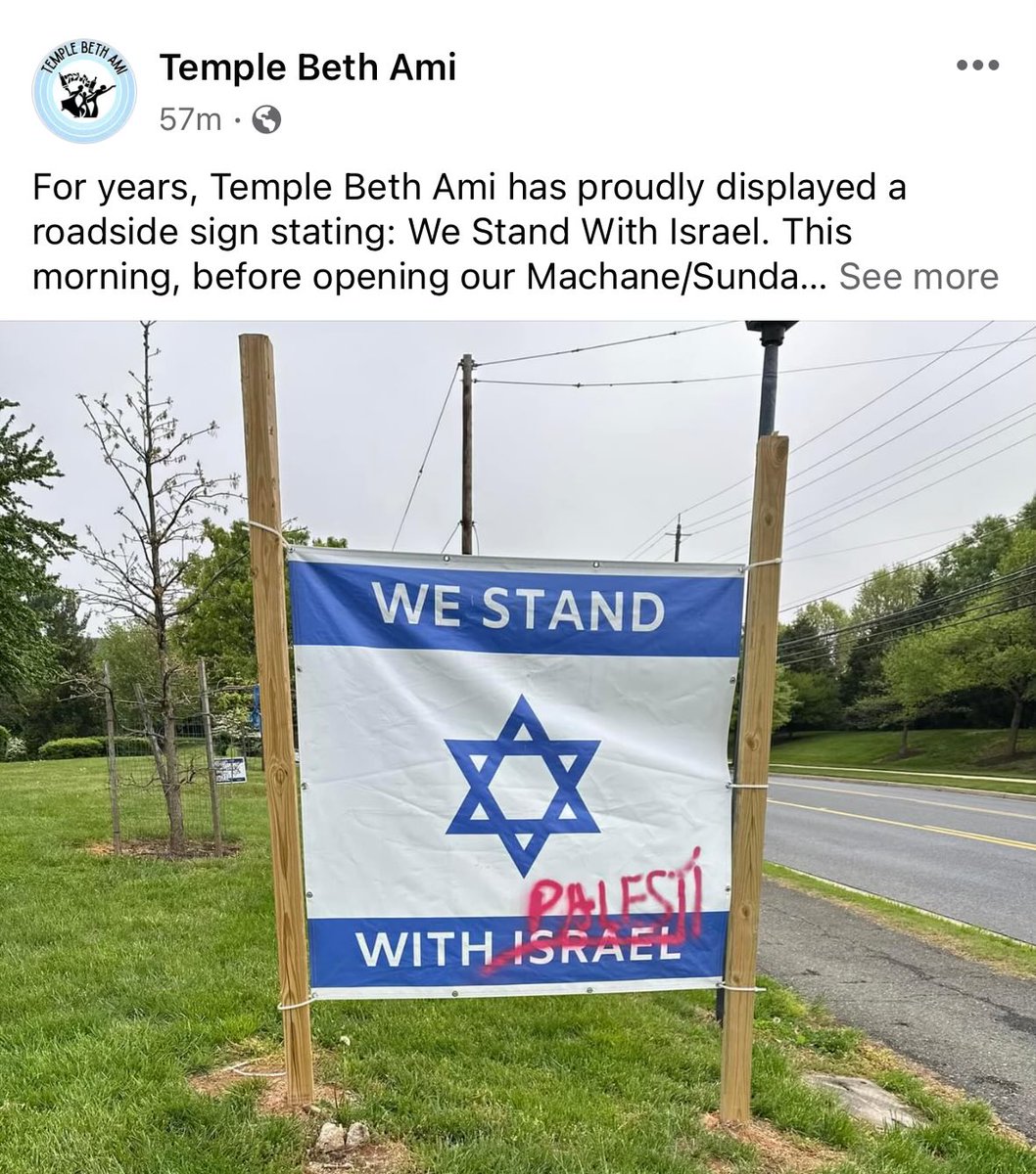 Montgomery County Watchdog (@smpotatoes) on Twitter photo Horrible what the Hamas supporters are doing to vandalize signs at Temple Beth Ami.
<a href="/EvanMGlass/">Evan Glass</a> <a href="/Andrew_Friedson/">Councilmember Andrew Friedson</a> I know how much you are opposed to sign vandalism, can you comment? Horrible what the Hamas supporters are doing to vandalize signs at Temple Beth Ami.
<a href="/EvanMGlass/">Evan Glass</a> <a href="/Andrew_Friedson/">Councilmember Andrew Friedson</a> I know how much you are opposed to sign vandalism, can you comment?