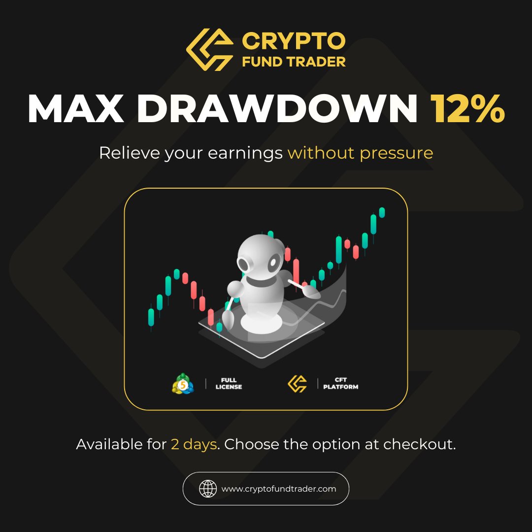 Remove your pressures and trade more comfortably! Max Drawdown 12% ✅ Available for 2 days only.