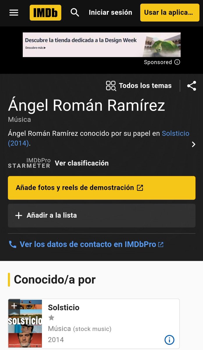 ✔️Pues que salgo como compositor de la BSO de la peli 'Solsticio' (2014) en IMDb, la mayor base de datos del mundo del cine. 
🆗️
