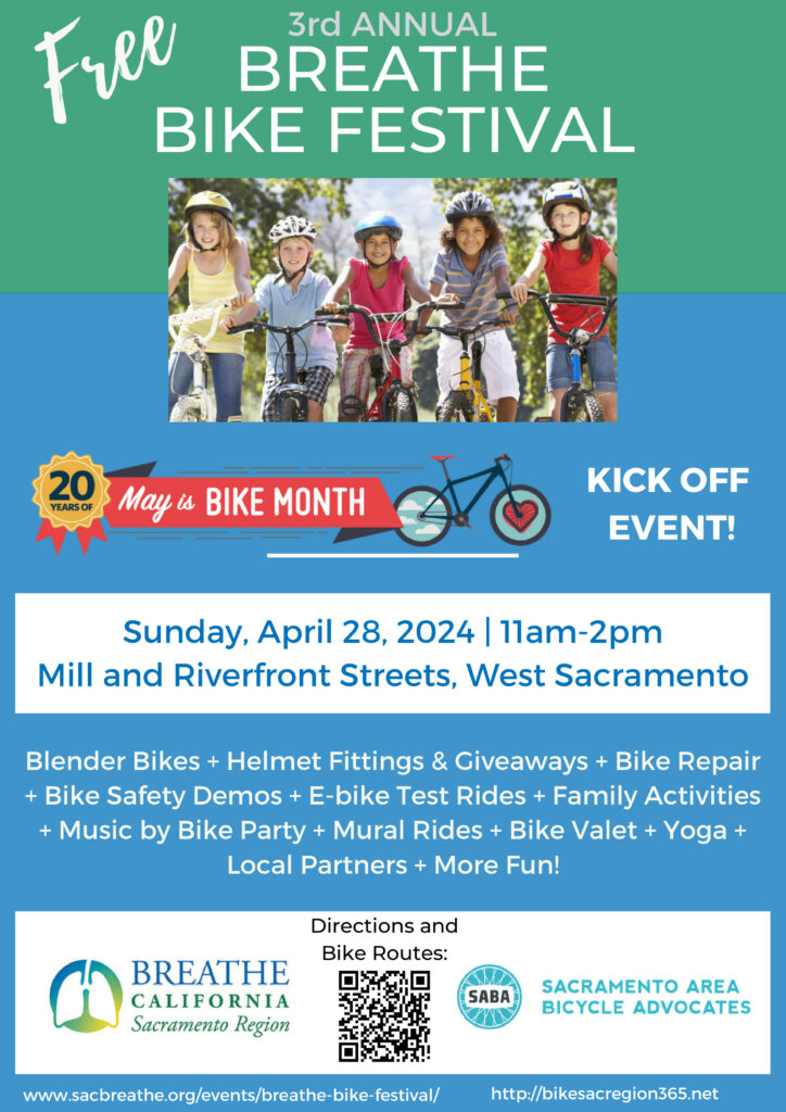 May is Bike Month!🚲🥳OTS & Caltrans are kicking off the month w/ info. booths @ the SABA/Breathe Bike Festival TODAY (4/28) from 11 AM - 2 PM [Mill St. & Riverfront St. in West Sacramento]. Learn traffic safety tips & how to be a Traffic Safety Champion🏆 gosafelyca.org/trafficsafetyc…