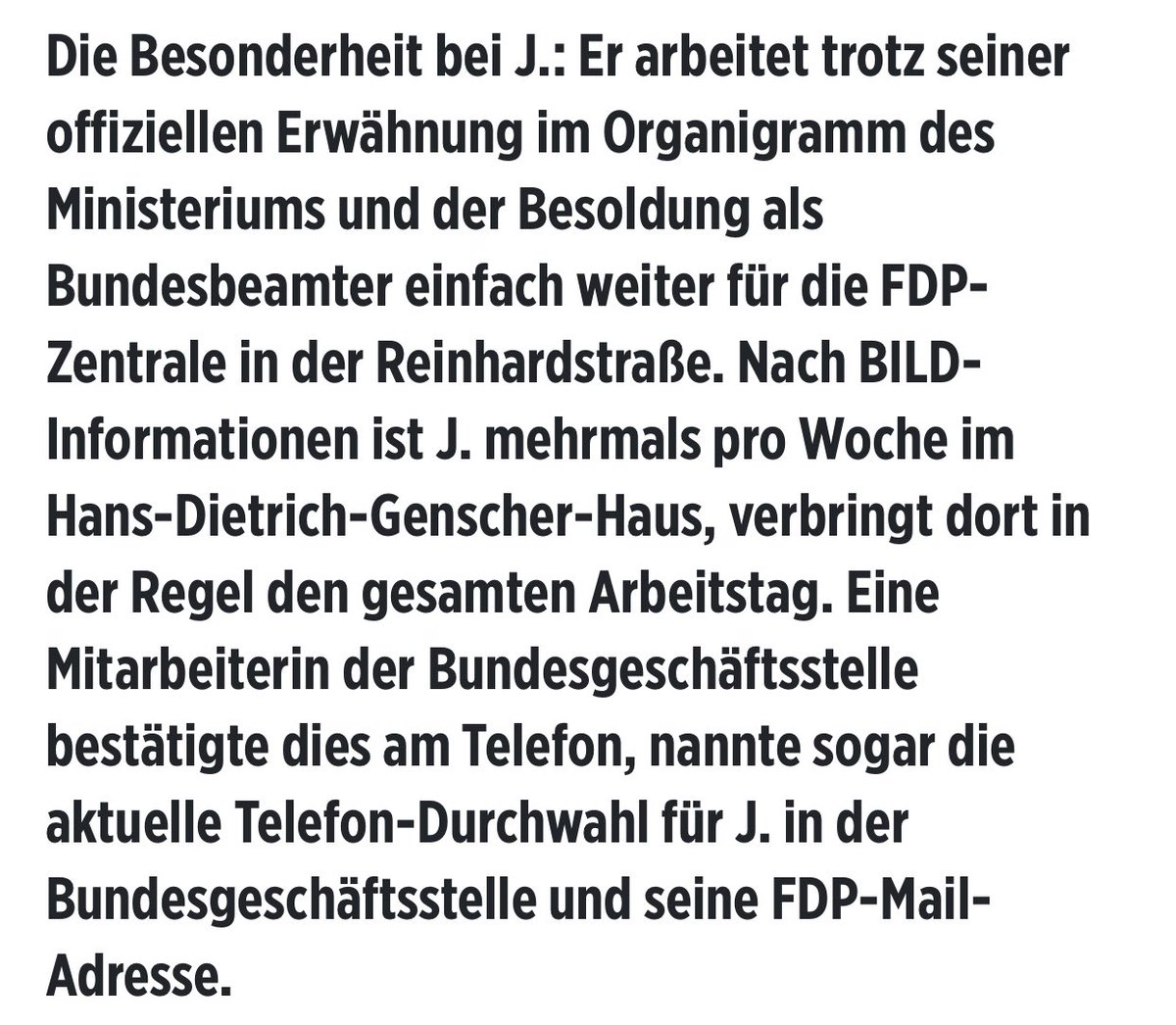 Na schau mal an, der @Wissing macht ein bisschen illegale Parteienfinanzierung und stellt Partei-Leute im Ministerium an, damit die dann in der FDP-Zentrale FDP-Parteiarbeit machen können. Das ist ziemlich dreist und muss Konsequenzen haben. m.bild.de/politik/inland…