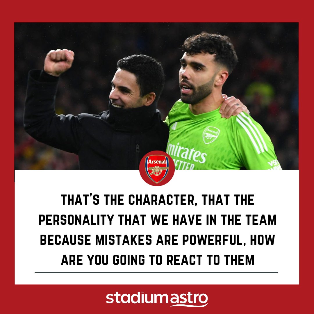 Mikel Arteta, displaying his unwavering support, defends Declan Rice and David Raya after their mistakes in the North London Derby clash against Tottenham. #TOTARS #AstroEPL #PremierLeague