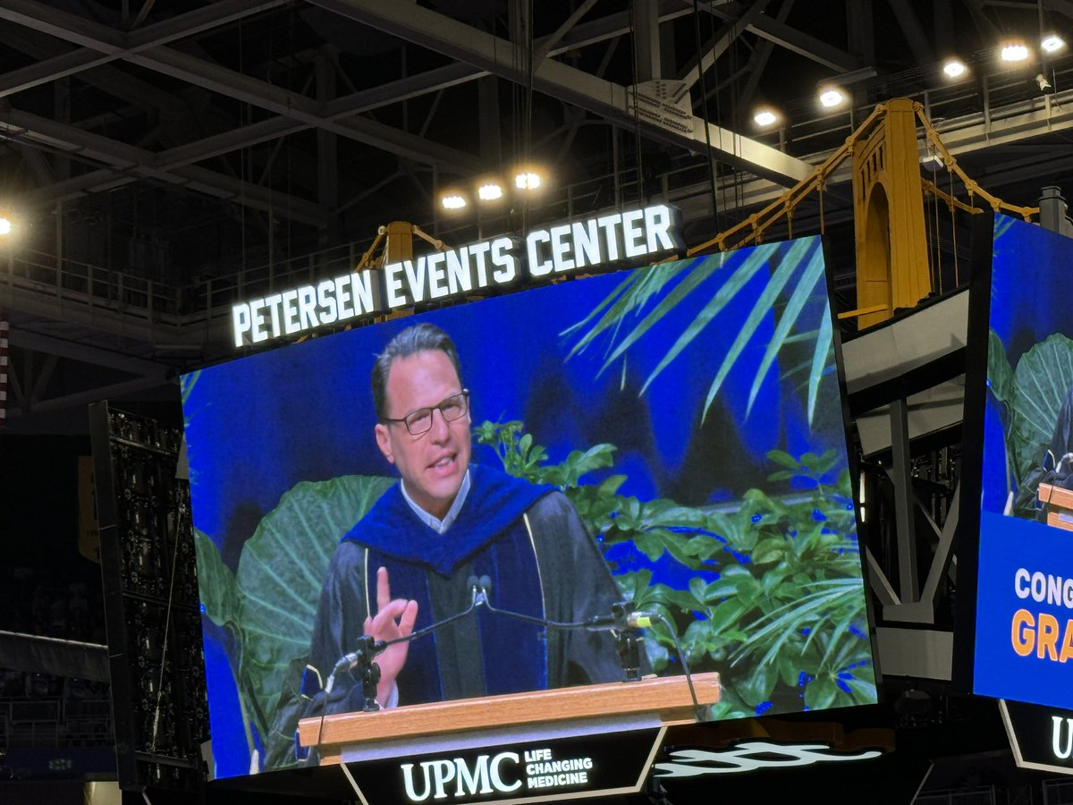 stacy_hurt's tweet image. Listening to @GovernorShapiro telling @PittTweet grads to “give a stiff arm to the status quo” and do big things! His most important role is to be Dad to Sophia, graduating Pitt today 🎓💙💛 #PittGrad #ClassOf2024