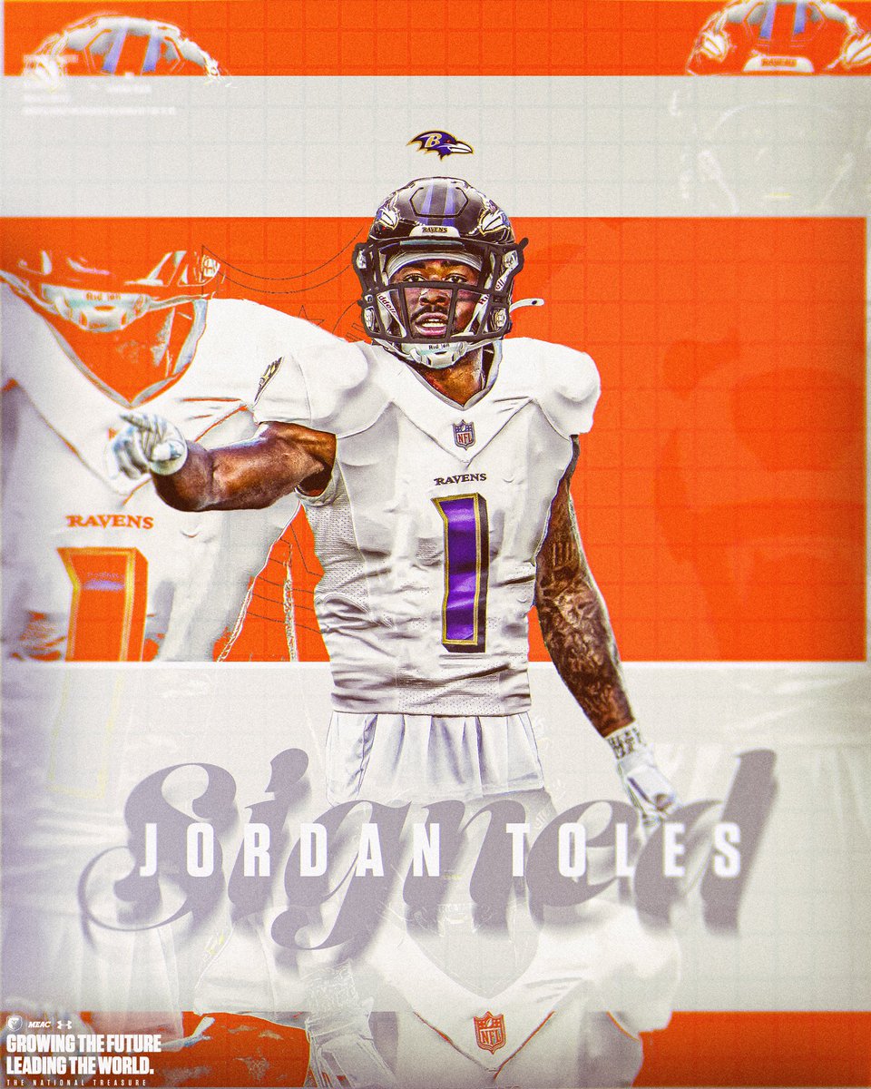 🐻🏈Morgan State DB Jordan Toles Signs Undrafted Free Agent Deal with the @Ravens 📋 shorturl.at/ezN18 @meacsports | @underarmour #GoBears🔷🔶