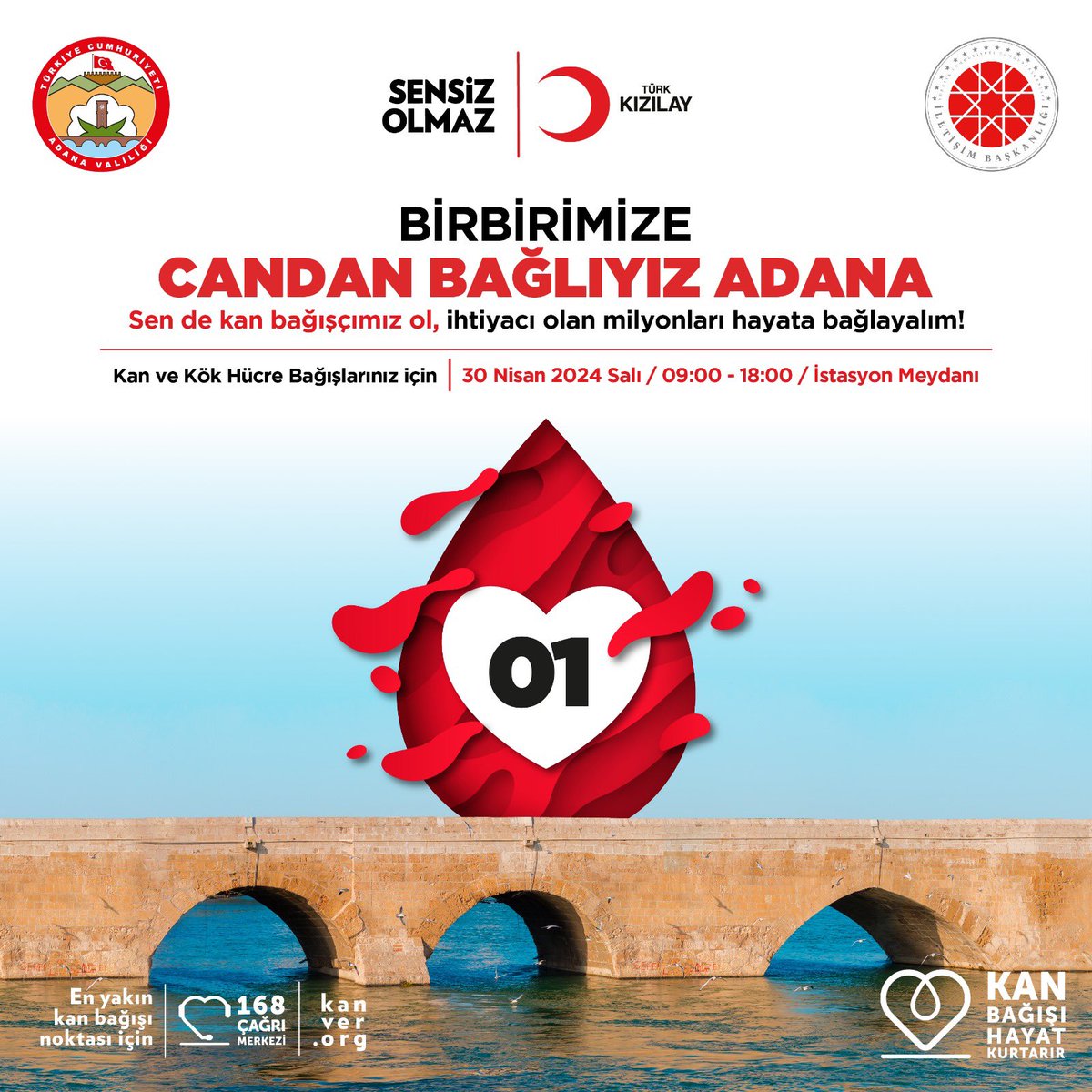 🩸Haydi ADANA
Kan bağışıyla insanlara umut olabilirsiniz. 30 Nisan'da Adana İstasyon Meydanında kan bağışı seferberliğine katılın ve bir yaşamı kurtarın. #CandanBağlıyızAdana 🩸❤️
<a href="/tcmeb/">Millî Eğitim Bakanlığı</a> <a href="/TCAdanaValiligi/">T.C. Adana Valiliği</a> <a href="/AdanaMem/">Adana İl Millî Eğitim Müdürlüğü</a> <a href="/TolgaTemir/">Tolga Temir</a>