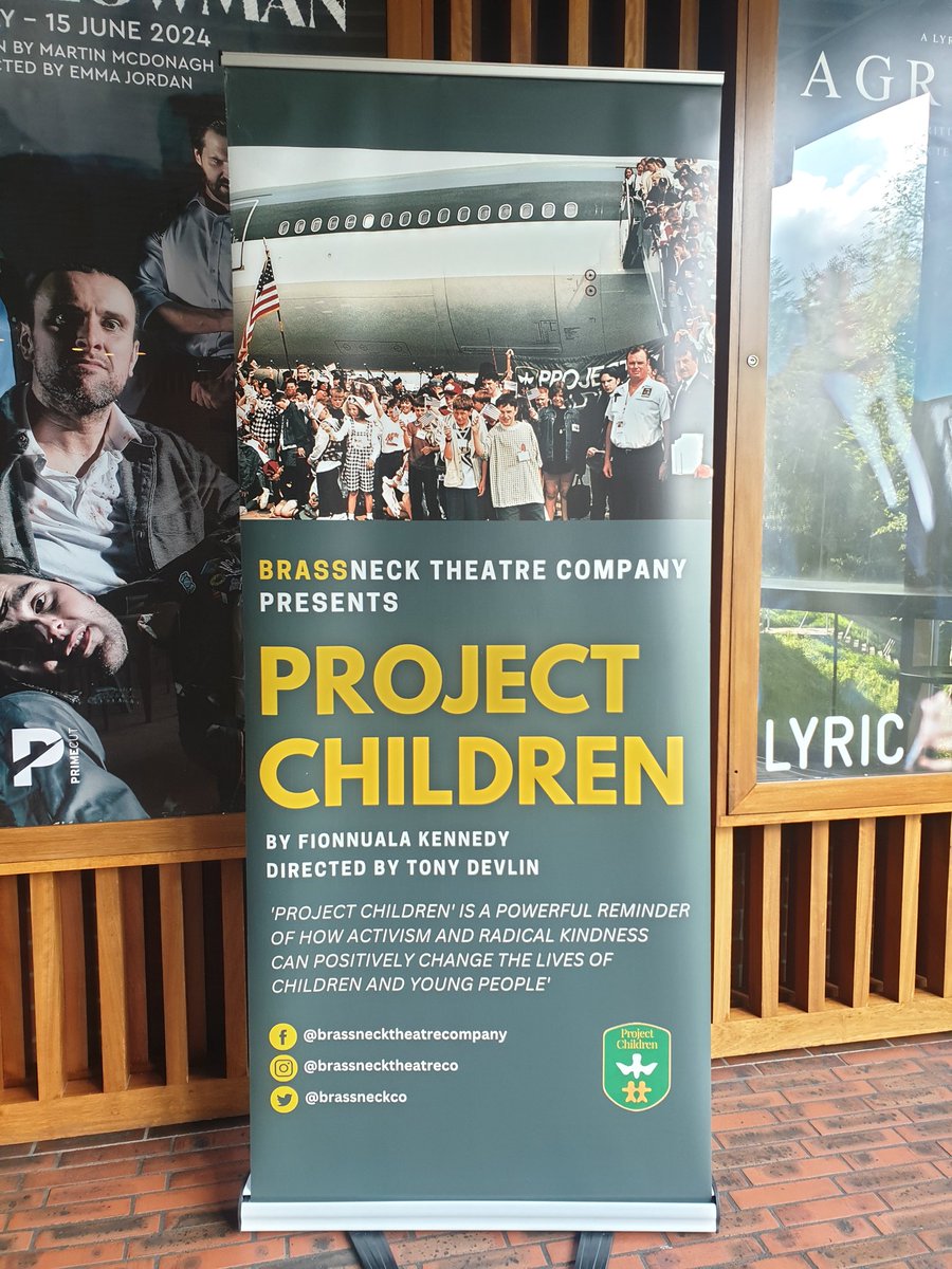 Fionnuala Kennedy's play Project Children is on at The Lyric theatre, Belfast. Wonderful performances & production. Such an uplifting story about a scheme that brought 23000 children from N.I. to the USA during the troubles. Funny, poignant & powerful. @LyricBelfast @BrassneckCo
