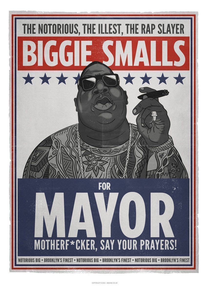 CLEARANCE SALE! UP TO 40% OFF PRODUCTS VISIT THE WEBSITE AND GRAB YOURSELF A BARGAIN! Biggie Smalls for Mayor T-Shirt – Black and Grey Click here >> madina.co.uk/shop/latest/bi… “Biggie Smalls for mayor, the rap slayer The hooker layer, motherfucker, say your prayers!” Dead Wrong