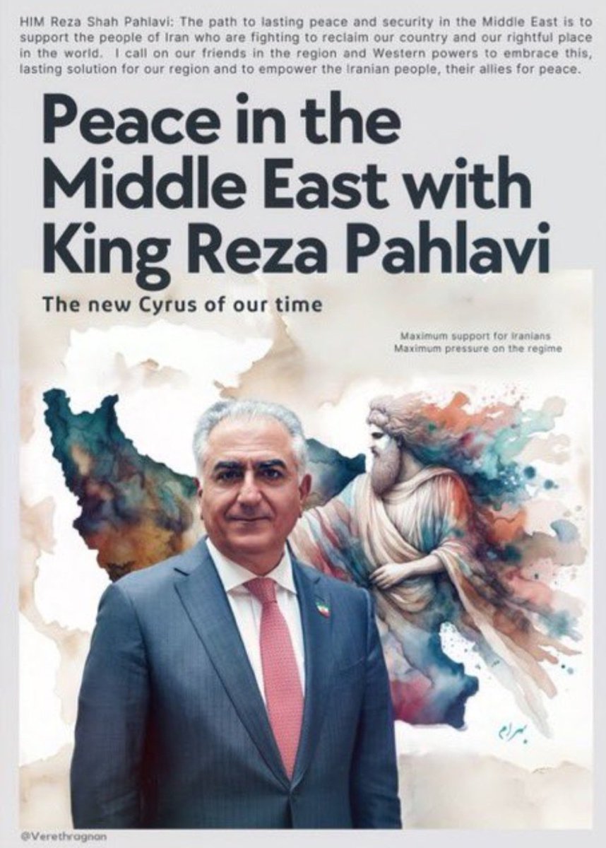 The world MUST listen to the HIH Crown Prince Reza Pahlavi and provide #MaximumSupport for the Iranian people while putting #MaximumPressure on the terrorist regime in Iran.#MEPeaceWithPahlavi