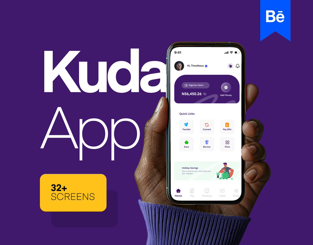 hammedtimothy's tweet photo. I redesigned the @joinkuda app to prioritize user experience for all demographics with simplified features. I streamlined the user journey, making it easier for everyone to manage their finances confidently.

View case study on my behance.
https://t.co/H6lfZNSdcp https://t.co/kZSjsO015r