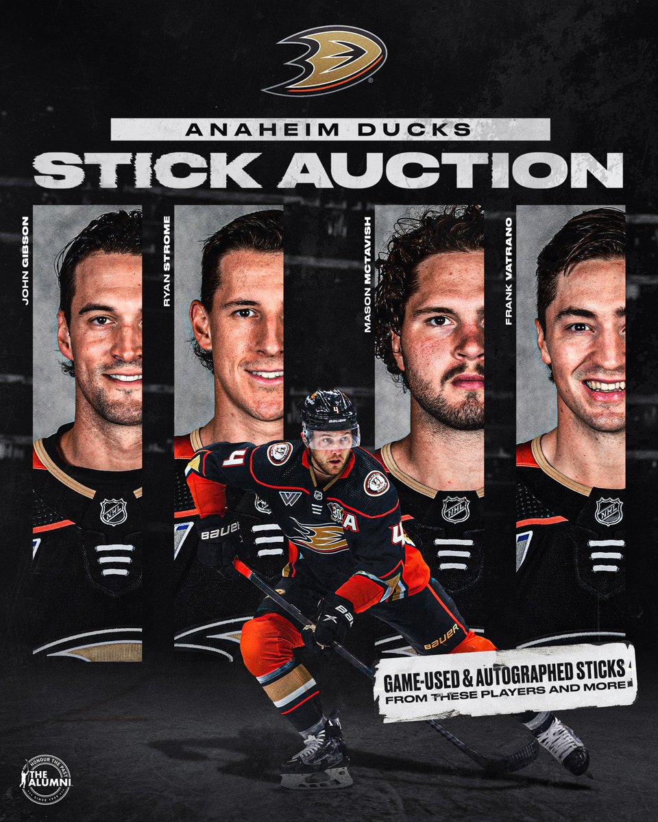 🚨 LIVE NOW UNTIL 9PM ET 🚨 Get your game-used autographed sticks from the last team of @AnaheimDucks superstars NOW 🤩 Head to the link below to check them out! 🏒 bit.ly/3MKCuWW #NHLAlumni | #Auction