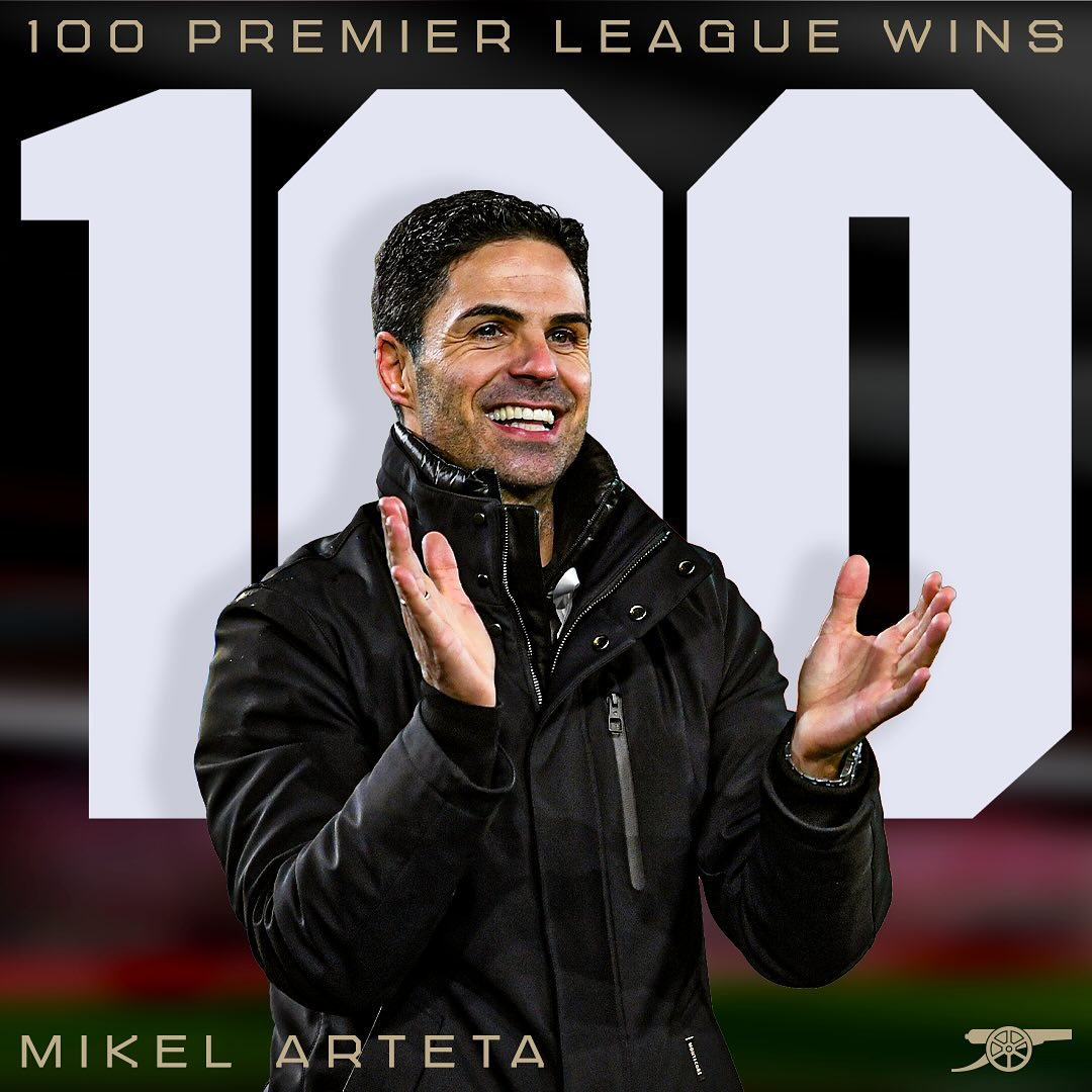 100 Premier League Victories for Mikel Arteta 👏👏👏👏