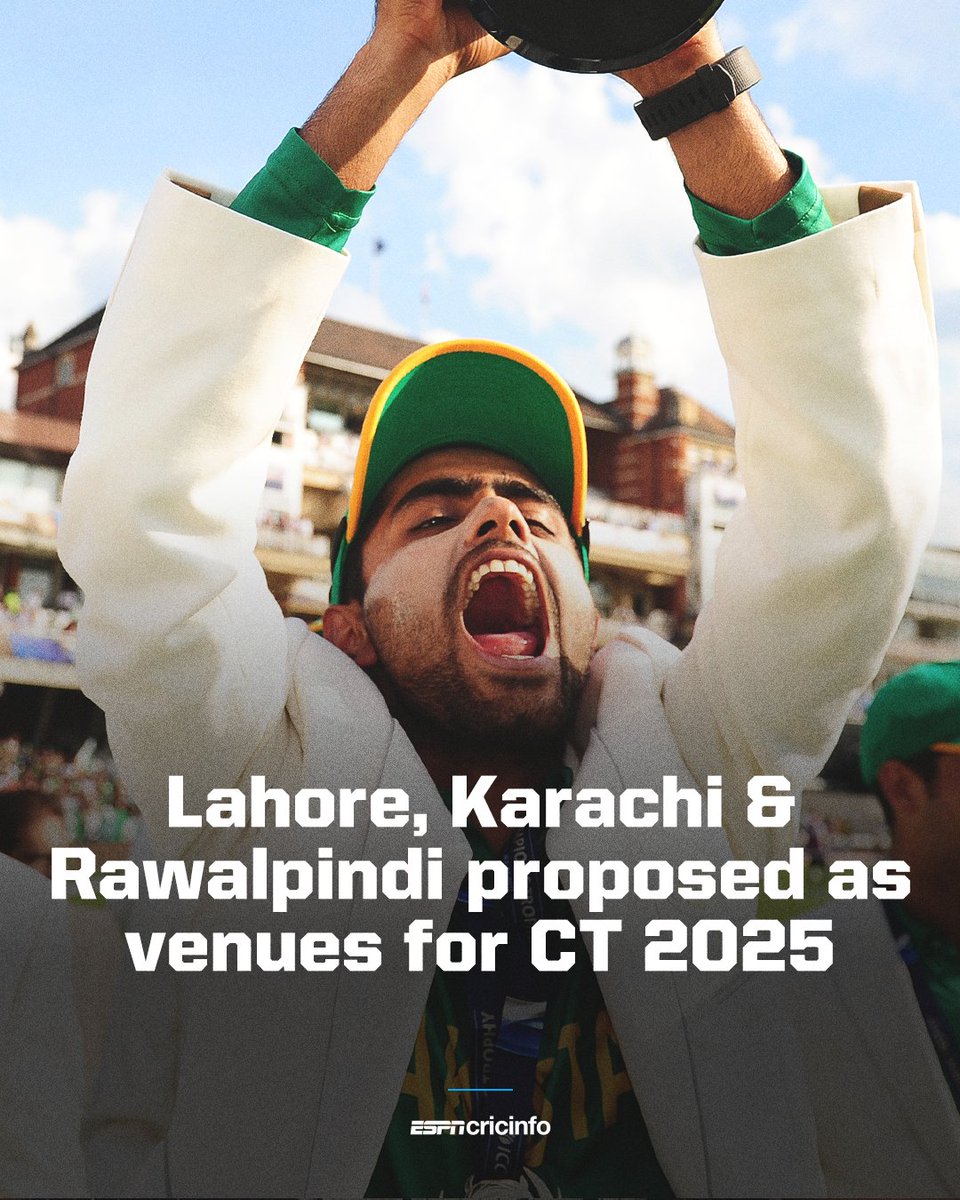 PCB have proposed these venues in the initial draft schedule of the 2025 Champions Trophy - the tournament has been inked in for a mid-February window 🔗 es.pn/44i2KyC