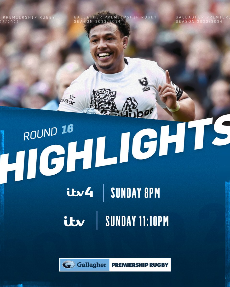 Catch all of the #GallagherPrem highlights from this weekend's action on @ITVRugby tonight 📺 ITV4 - 8pm ITV - 11:10pm