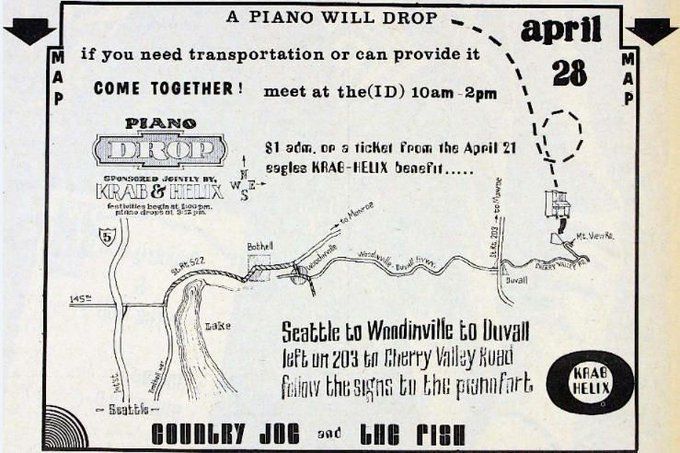 #OnThisDay in 1968, over 3,000 people gathered in Duvall to hear what a piano dropped from the sky sounded like. historylink.org/File/1388