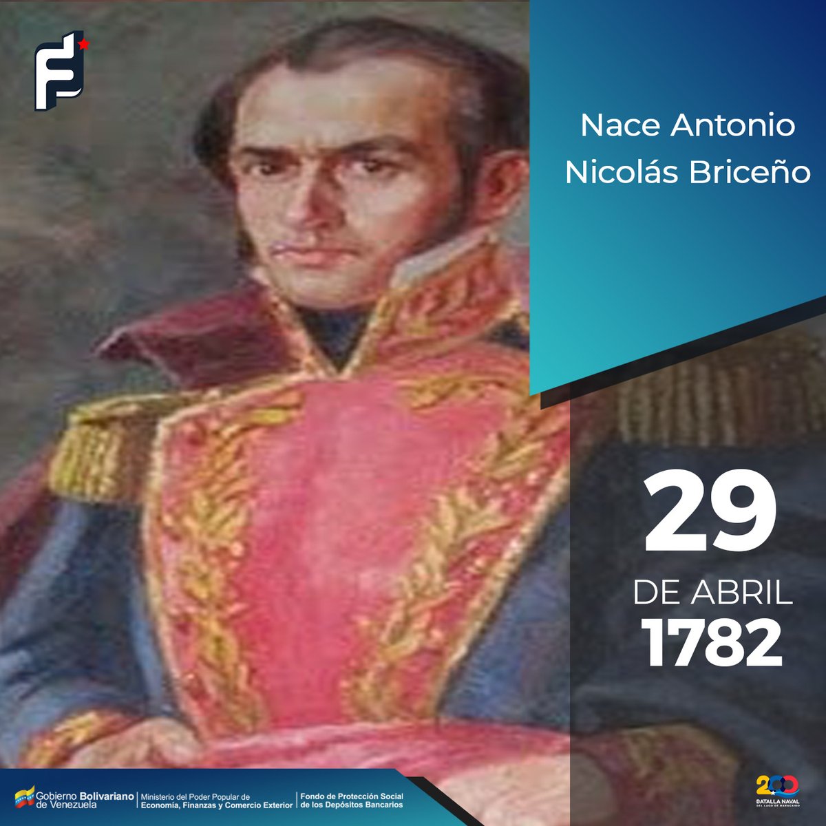 #29abril  | Antonio Nicolás Briceño, fue abogado, coronel y políglota. Con ímpetu revolucionario se desempeñó durante la gesta independentista, participó en las conspiraciones de 1808 y 1810, que le ocasionaron persecuciones, cárcel y confinamiento.

#ElEsequiboEsDeVenezuela